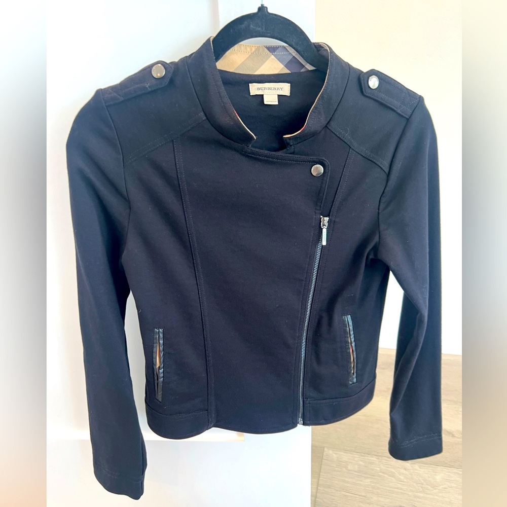 Burberry perfect condition black biker style jacket NOVA